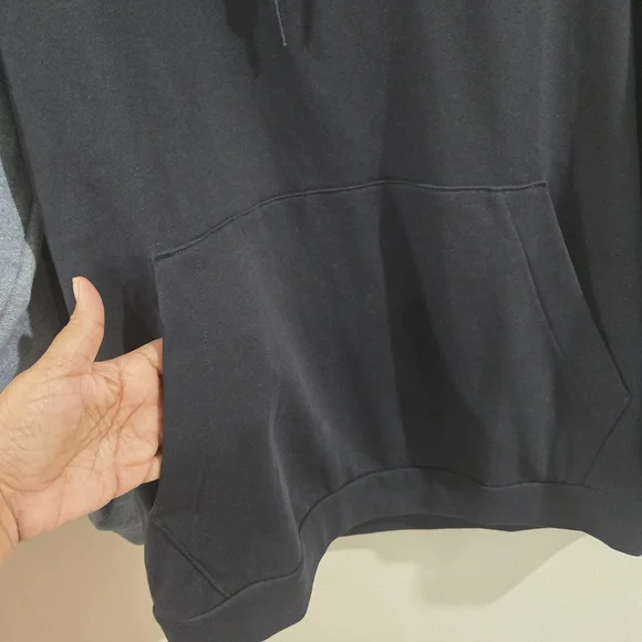 Adidas Hoodie Mens L Blue Black 3 Stripe Pullover Sweatshirt NWT Logo - Picture 6 of 12